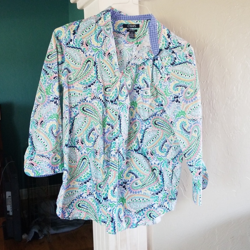 Button down paisley print shirt